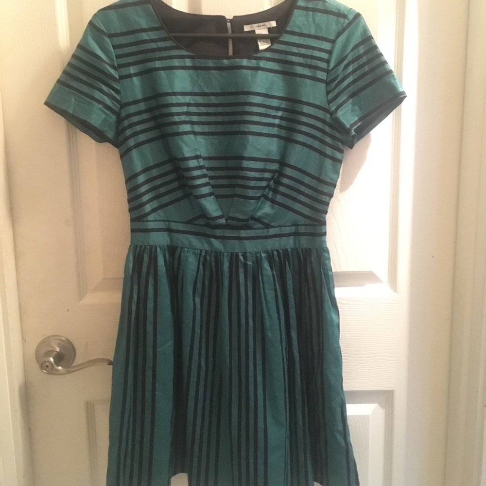 Black and Teal Striped Dress